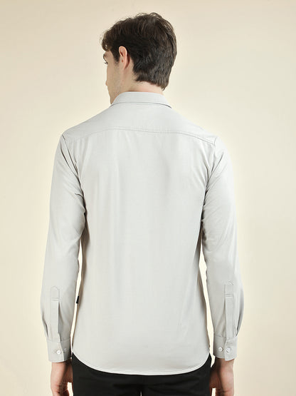 Casual Shirt for Men l Breathable & Soft with Color Fastness Slim Fit Polyester Fabric Self Design Pattern