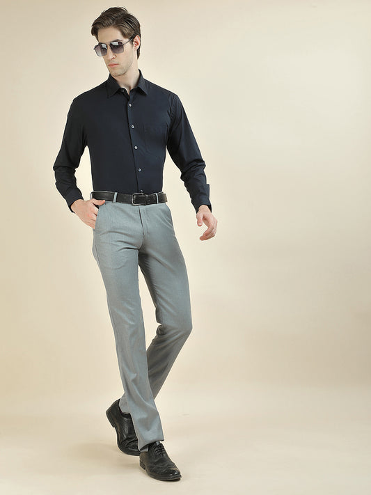 Formal Shirt for Men l Breathable & Soft with Color Fastness Slim Fit Cotton Blend Fabric Solid Pattern
