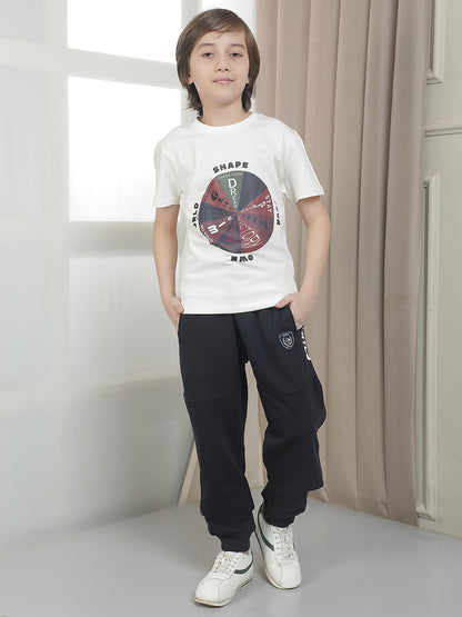 Casual Trackpant for Boys l Breathable & Soft with Color Fastness Regular Fit Fleece Fabric Printed Pattern Drawstring Closure