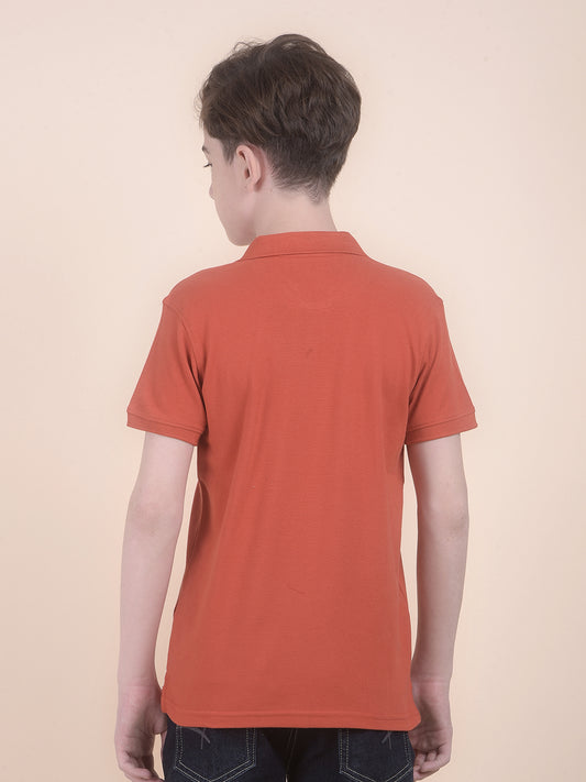 Casual T-Shirt for Boys l Breathable & Soft with Color Fastness Regular Fit Polo Neck Polycotton Fabric Printed Pattern