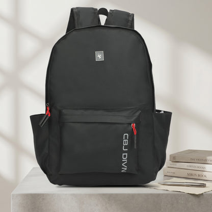 17 Litre Laptop Backpack Upto 18 inchs Laptop for School, Office, College & Travel Bag for Men and Women (Black) | 2 Compartments, Side Pocket, Padded Shoulder Strap, Smooth-Glide Zippers