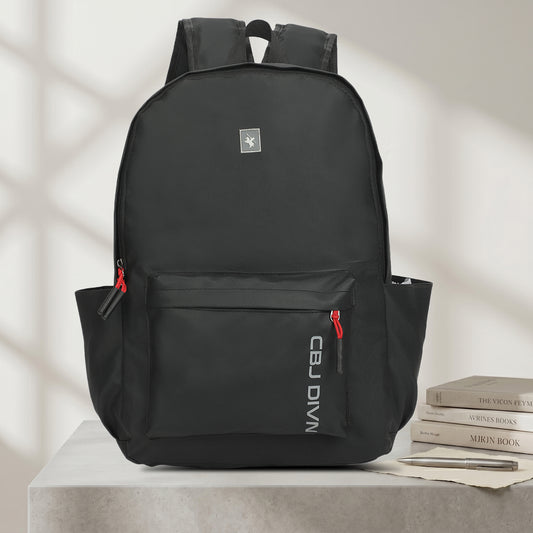 17 Litre Laptop Backpack Upto 18 inchs Laptop for School, Office, College & Travel Bag for Men and Women (Black) | 2 Compartments, Side Pocket, Padded Shoulder Strap, Smooth-Glide Zippers