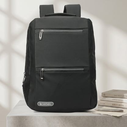 12 Litre Laptop Backpack Upto 18 inchs Laptop for School, Office, College & Travel Bag for Men and Women (Black) | 3 Compartments, Side Pocket, Padded Shoulder Strap, Smooth-Glide Zippers
