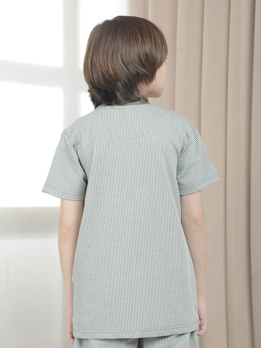 Casual T-Shirt for Boys l Breathable & Soft with Color Fastness Regular Fit Round Neck Polycotton Fabric Printed Pattern