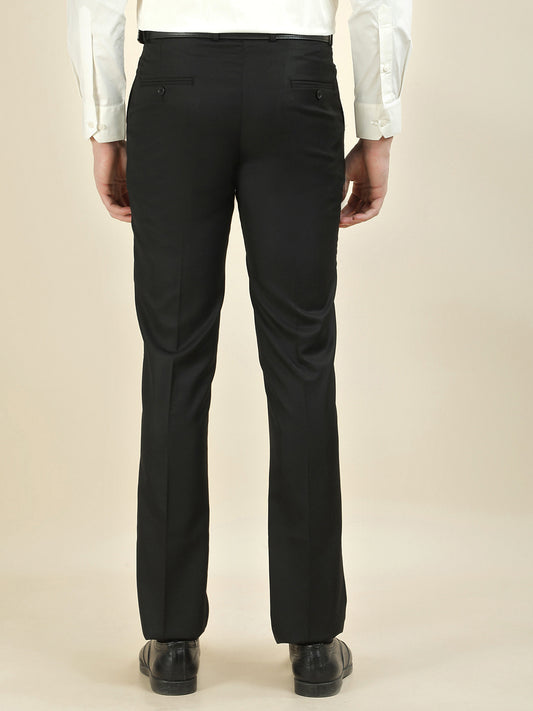 Formal Trouser for Men | Breathable & Soft with Color Fastness Regular Fit Cotton Blend Fabric Solid Pattern Hook & Bar Closure