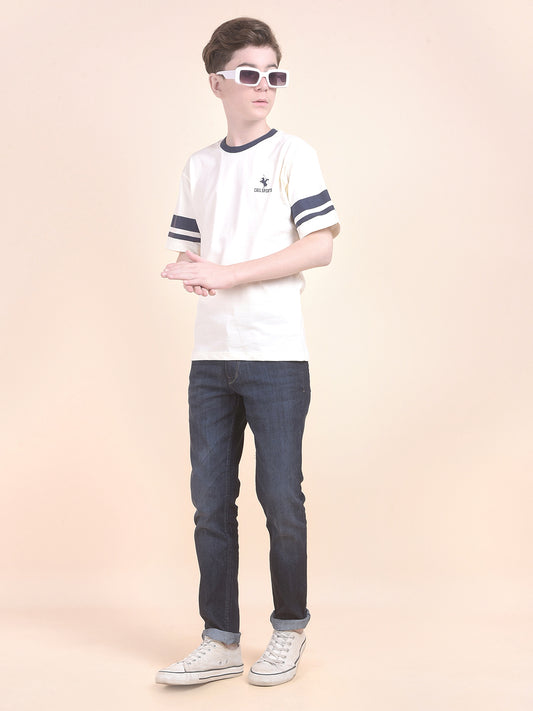 Casual T-Shirt for Boys l Breathable & Soft with Color Fastness Regular Fit Round Neck Polycotton Fabric Printed Pattern
