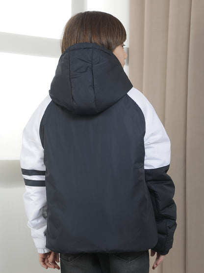 Casual Jacket for Boys l Breathable & Soft with Color Fastness Regular Fit Hooded Neck Nylon Fabric ColourBlock Pattern