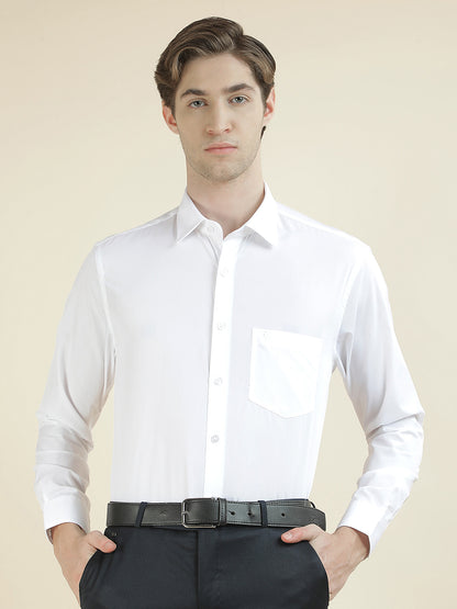 Formal Shirt for Men l Breathable & Soft with Color Fastness Regular Fit Cotton Blend Fabric Solid Pattern