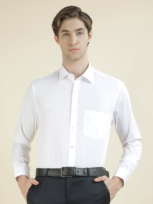 Formal Shirt for Men l Breathable & Soft with Color Fastness Regular Fit Cotton Blend Fabric Solid Pattern