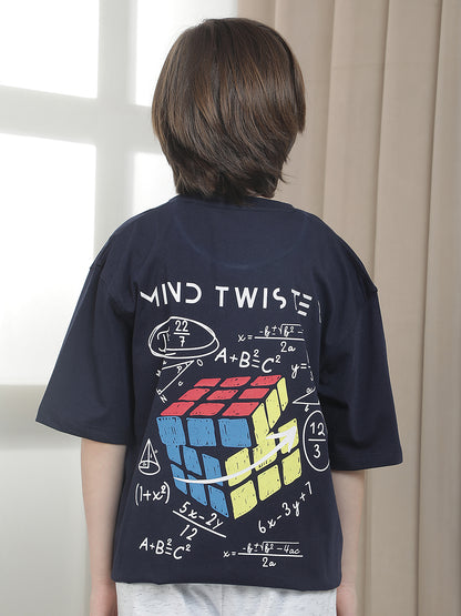 Casual T-Shirt for Boys l Breathable & Soft with Color Fastness Regular Fit Round Neck Polycotton Fabric Printed Pattern