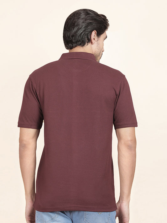 T-Shirt for Men | Breathable & Soft with Color Fastness Regular Fit Polo Neck Poly Cotton Fabric Solid Pattern
