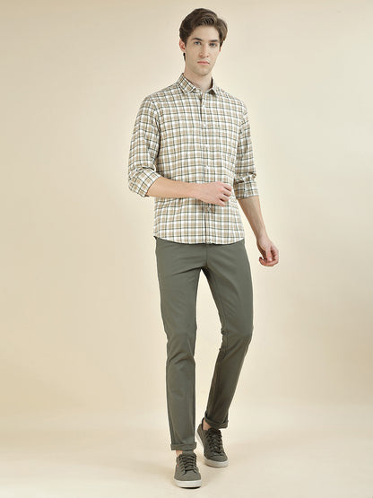 Casual Trousers for Men l Breathable & Soft with Color Fastness Regular Fit Cotton Blend Fabric Solid Pattern