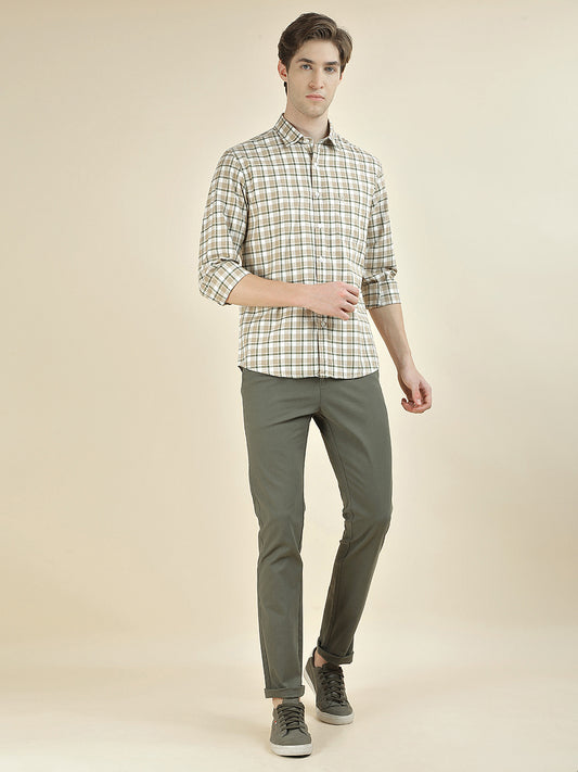 Casual Trousers for Men l Breathable & Soft with Color Fastness Regular Fit Cotton Blend Fabric Solid Pattern