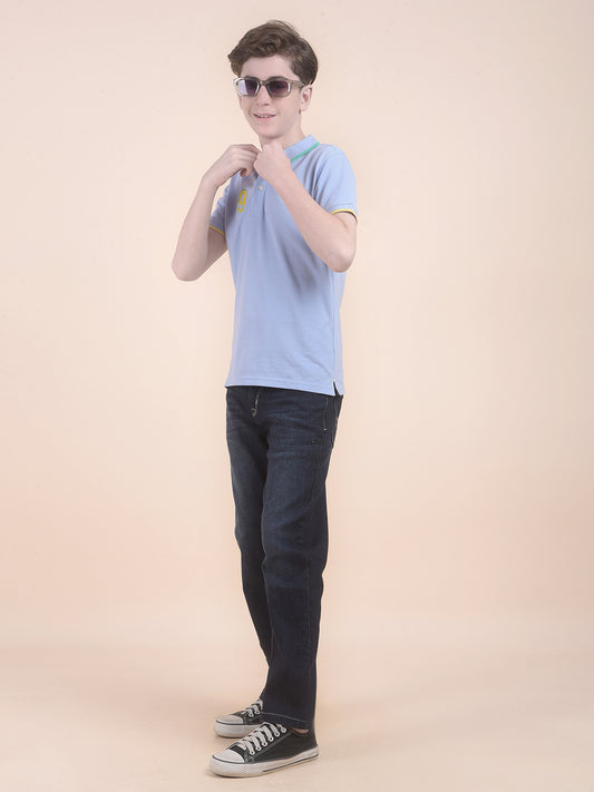 Casual T-Shirt for Boys l Breathable & Soft with Color Fastness Regular Fit Polo Neck Polycotton Fabric Printed Pattern