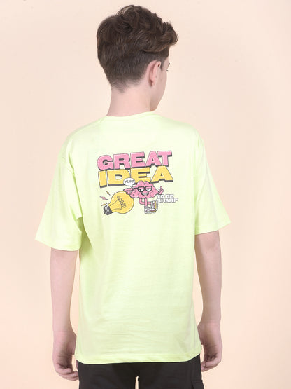 Casual T-Shirt for Boys l Breathable & Soft with Color Fastness Regular Fit Round Neck Polycotton Fabric Printed Pattern