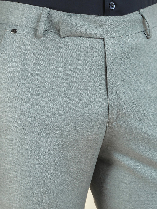 Formal Trouser for Men | Breathable & Soft with Color Fastness Regular Fit Cotton Blend Fabric Solid Pattern Hook & Bar Closure