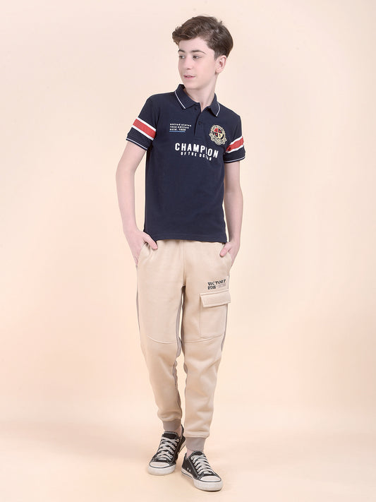 Casual Trackpant for Boys l Breathable & Soft with Color Fastness Regular Fit Fleece Fabric CUT N SEW Pattern Drawstring Closure