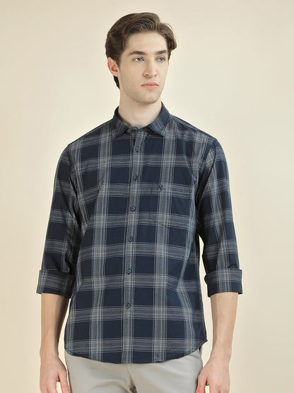 Casual Shirt for Men l Breathable & Soft with Color Fastness Slim Fit Pure Cotton Fabric Checkered Pattern