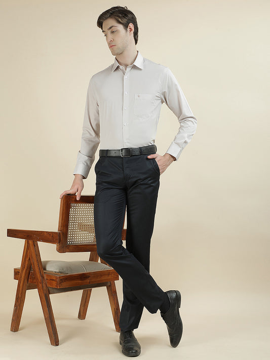 Formal Shirt for Men l Breathable & Soft with Color Fastness Regular Fit Cotton Blend Fabric Solid Pattern