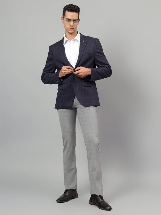 Blazer for Men | Premium Casual Blazer Slim Fit Notched Collar Terry Rayon Fabric Checkered Pattern