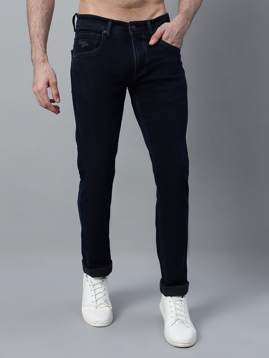 Denim Jeans for Men l Breathable & Soft with Color Fastness Ultra Narrow Fit Cotton Fabric Solid Pattern Button Closure