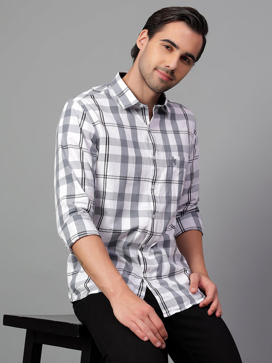 Casual Shirt for Men | Breathable & Soft with Color Fastness Regular Fit Spread Collar Neck Cotton Fabric Checkered Pattern