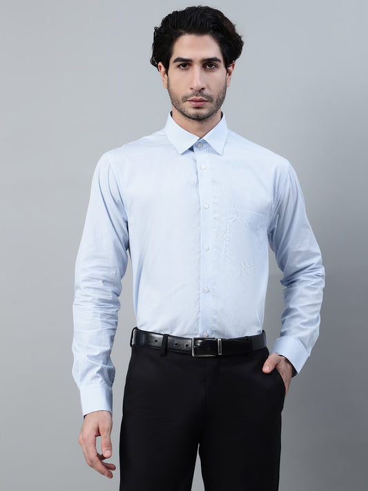 Formal Shirt for Men l Breathable & Soft with Color Fastness Regular Fit Spread Collar Neck Cotton Fabric Striped Pattern