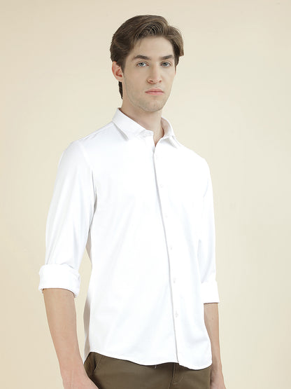 Casual Shirt for Men l Breathable & Soft with Color Fastness Slim Fit Polyester Fabric Self Design Pattern
