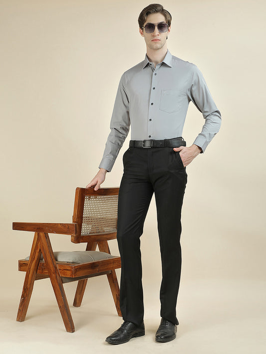 Formal Shirt for Men l Breathable & Soft with Color Fastness Regular Fit Cotton Blend Fabric Solid Pattern