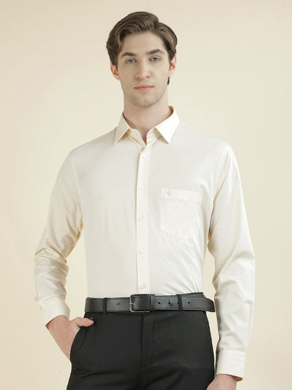 Formal Shirt for Men l Breathable & Soft with Color Fastness Regular Fit Pure Cotton Fabric Solid Pattern