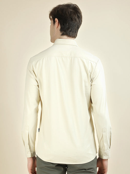Casual Shirt for Men l Breathable & Soft with Color Fastness Slim Fit Polyester Fabric Self Design Pattern