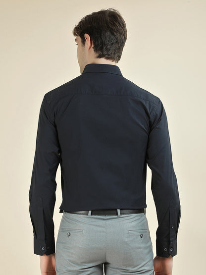 Formal Shirt for Men l Breathable & Soft with Color Fastness Slim Fit Cotton Blend Fabric Solid Pattern