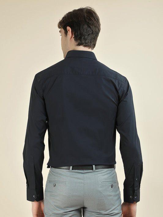 Formal Shirt for Men l Breathable & Soft with Color Fastness Slim Fit Cotton Blend Fabric Solid Pattern