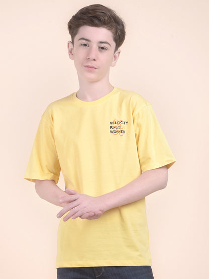 Casual T-Shirt for Boys l Breathable & Soft with Color Fastness Regular Fit Round Neck Polycotton Fabric Printed Pattern