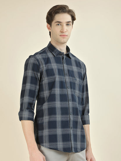 Casual Shirt for Men l Breathable & Soft with Color Fastness Slim Fit Pure Cotton Fabric Checkered Pattern