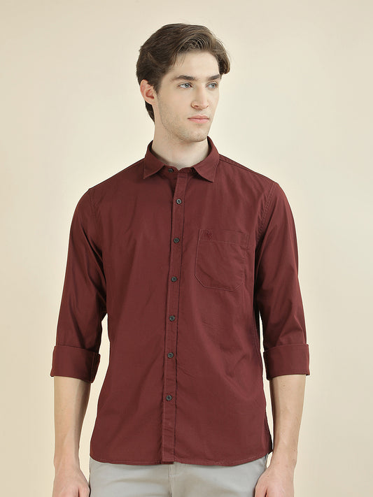 Casual Shirt for Men l Breathable & Soft with Color Fastness Slim Fit Pure Cotton Fabric Solid Pattern