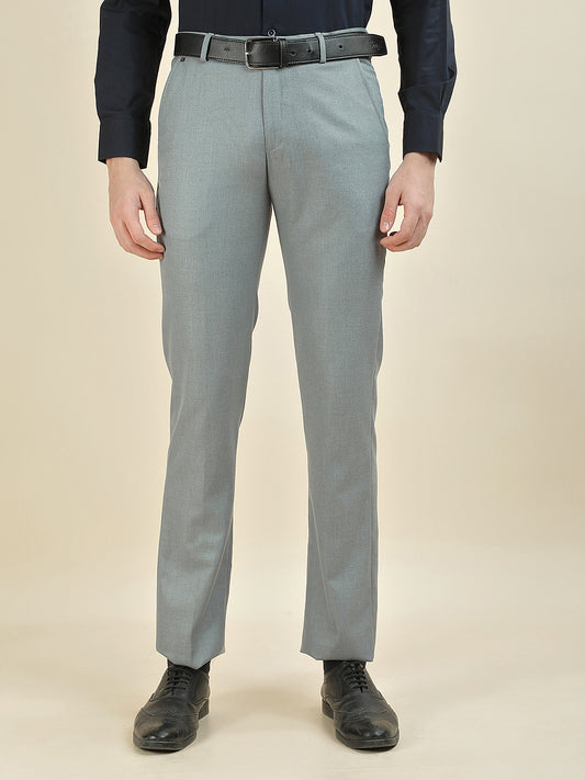 Formal Trouser for Men | Breathable & Soft with Color Fastness Regular Fit Cotton Blend Fabric Solid Pattern Hook & Bar Closure