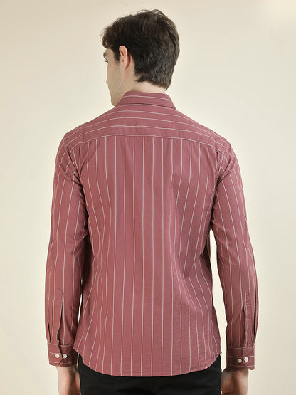 Casual Shirt for Men l Breathable & Soft with Color Fastness Slim Fit Pure Cotton Fabric Striped Pattern