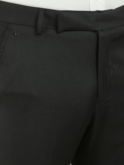Formal Trouser for Men | Breathable & Soft with Color Fastness Regular Fit Cotton Blend Fabric Solid Pattern Hook & Bar Closure