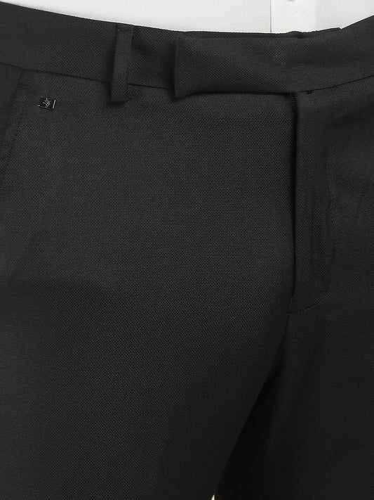 Formal Trouser for Men | Breathable & Soft with Color Fastness Regular Fit Cotton Blend Fabric Solid Pattern Hook & Bar Closure