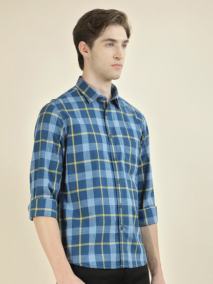 Casual Shirt for Men l Breathable & Soft with Color Fastness Slim Fit Pure Cotton Fabric Checkered Pattern
