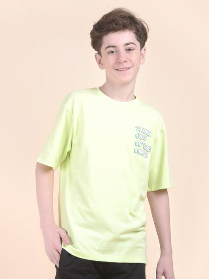 Casual T-Shirt for Boys l Breathable & Soft with Color Fastness Regular Fit Round Neck Polycotton Fabric Printed Pattern