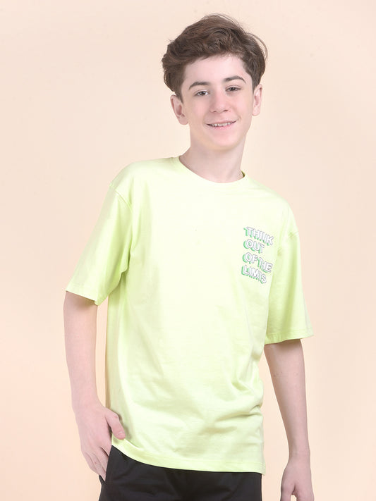 Casual T-Shirt for Boys l Breathable & Soft with Color Fastness Regular Fit Round Neck Polycotton Fabric Printed Pattern