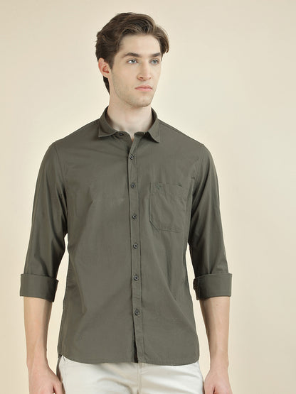 Casual Shirt for Men l Breathable & Soft with Color Fastness Slim Fit Pure Cotton Fabric Solid Pattern