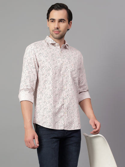 Casual Shirt for Men | Breathable & Soft with Color Fastness Regular Fit Spread Collar Neck Cotton Fabric Printed Pattern