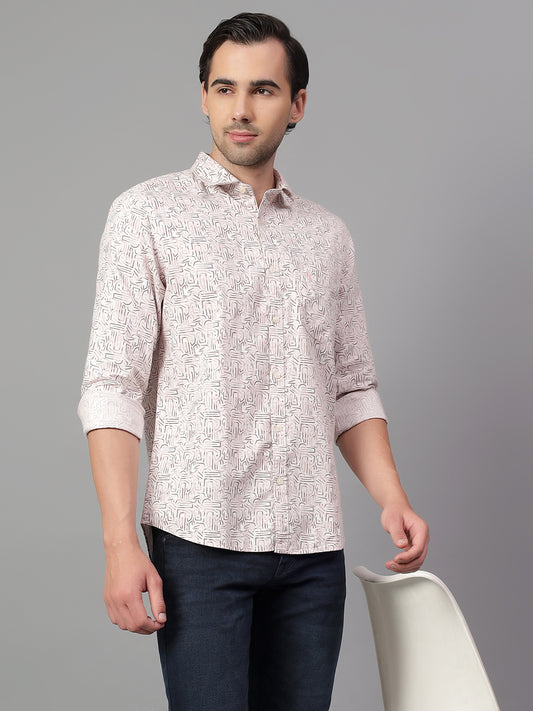 Casual Shirt for Men | Breathable & Soft with Color Fastness Regular Fit Spread Collar Neck Cotton Fabric Printed Pattern