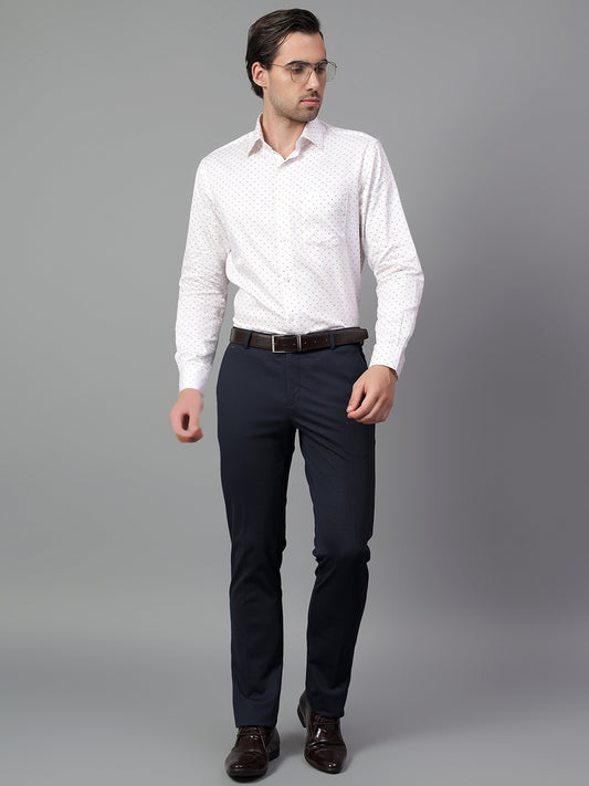 Formal Trouser for Men | Breathable & Soft with Color Fastness Regular Fit Terry Rayon Fabric Self Design Pattern Hook & Eye Closure