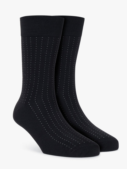 Men's Pack Of 5 Black Crew Length Printed Casual Socks
