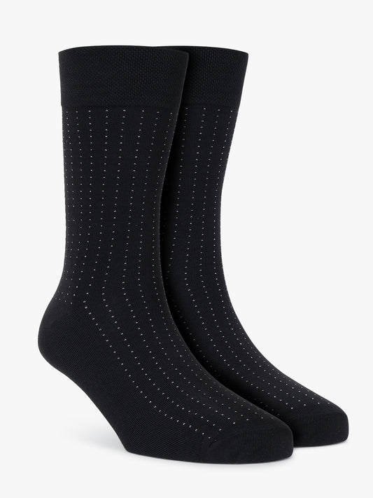 Men's Pack Of 5 Black Crew Length Printed Casual Socks