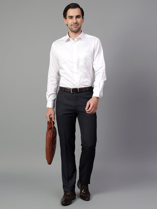 Formal Trouser for Men | Breathable & Soft with Color Fastness Regular Fit Poly Viscose Fabric Solid Pattern Hook & Eye Closure